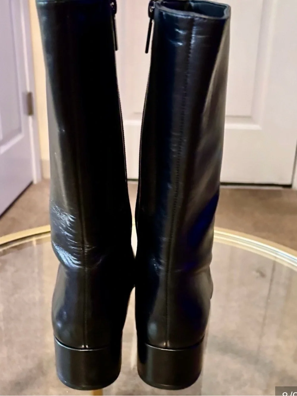 J. Crew Black Leather Mid-Calf Booties new without tag.